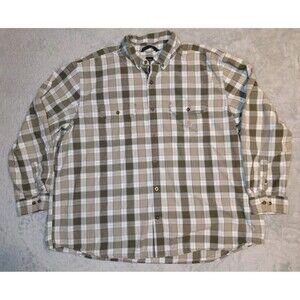 Carhartt Loose Fit Plaid Button Up Shirt Mens Size 3XL Green White 104910